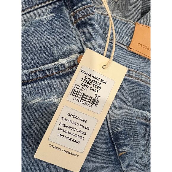 NWT Citizens of Humanity Olivia High Rise Slim Ankle Jeans Chit Chat Women's 26 - Picture 8 of 8